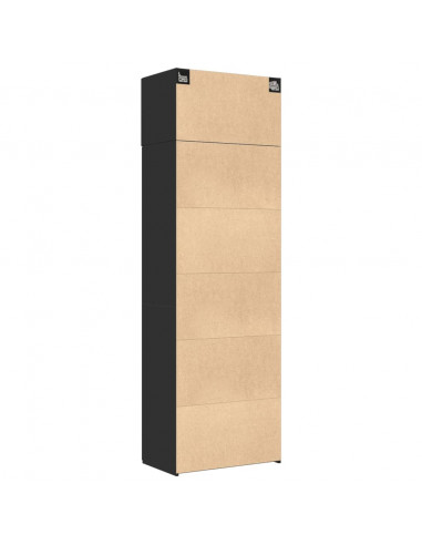 Mobile Portaoggetti Nero 70x42,5x225 cm in Truciolato