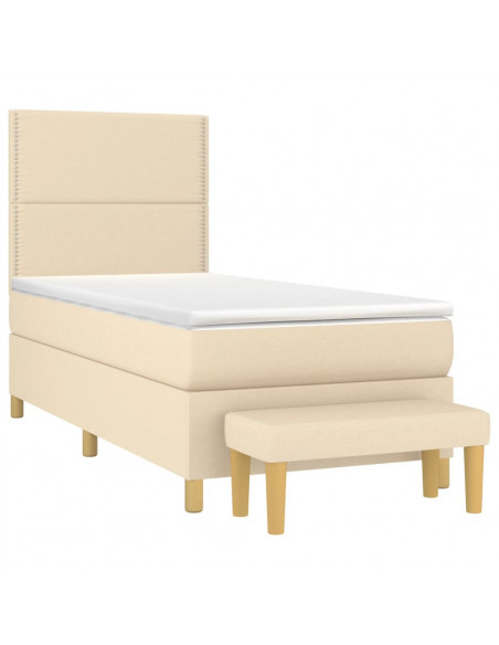 Giroletto a Molle con Materasso Crema 100x200 cm in Tessuto