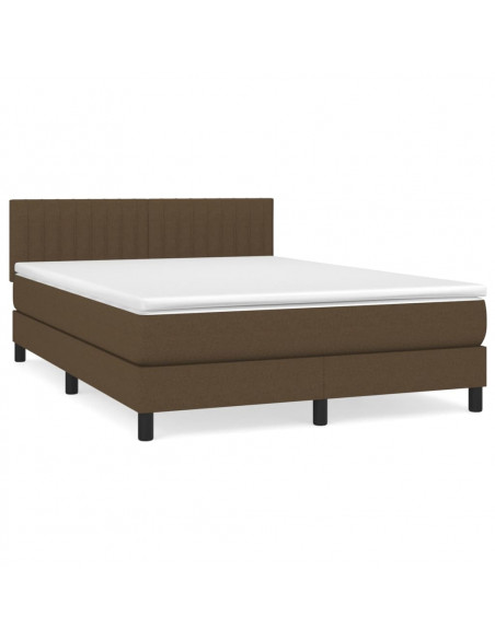 Giroletto a Molle con Materasso Marrone Scuro 140x190cm Tessuto