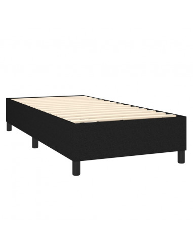 Letto a Molle con Materasso e LED Nero 80x200 cm in Tessuto