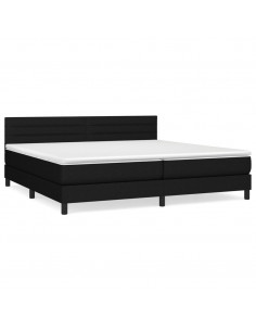 Giroletto a Molle con Materasso Nero 200x200 cm in Tessuto 2