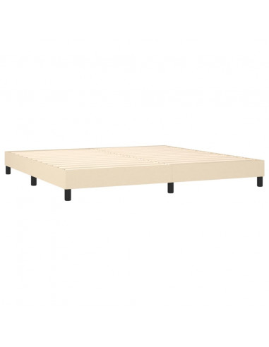 Giroletto a Molle con Materasso Crema 200x200 cm in Tessuto