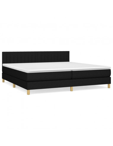 Giroletto a Molle con Materasso Nero 200x200 cm in Tessuto