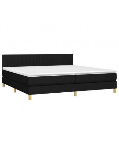 Giroletto a Molle con Materasso Nero 200x200 cm in Tessuto