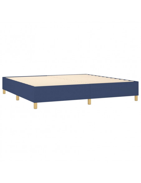Giroletto a Molle con Materasso Blu 200x200 cm in Tessuto
