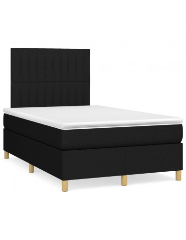 Giroletto a Molle con Materasso Nero 120x200 cm in Tessuto