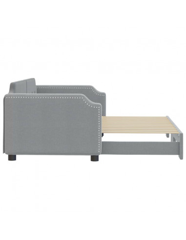 Divano Letto con Letto Estraibile Grigio Chiaro 90x200 Tessuto
