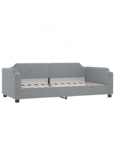 Divano Letto con Letto Estraibile Grigio Chiaro 90x200 Tessuto