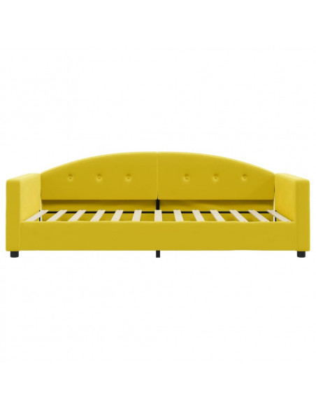 Divano Letto con Materasso Giallo 90x200 cm in Velluto Divano Letto con Materasso Giallo 90x200 cm in Velluto