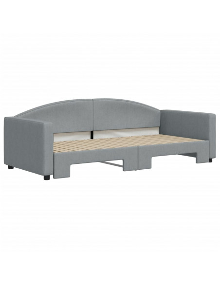 Divano Letto con Letto Estraibile Grigio Chiaro 90x200 Tessuto