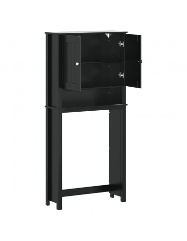 Mobile per Lavatrice BERG Nero 76x27x164,5cm Legno Massello