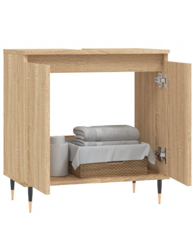 Mobile da Bagno Rovere Sonoma 58x33x60 cm in Legno Multistrato