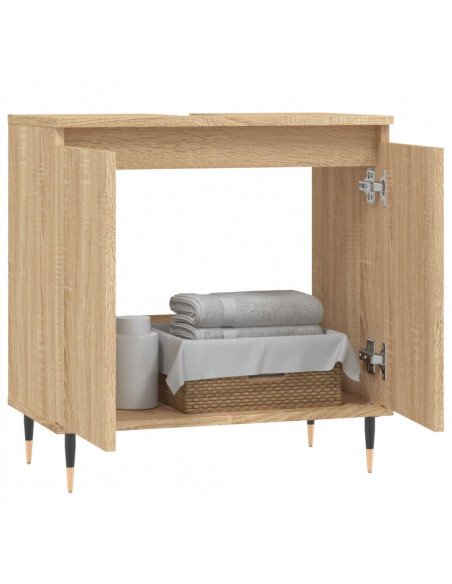 Mobile da Bagno Rovere Sonoma 58x33x60 cm in Legno Multistrato