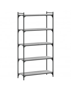 Libreria 5 Ripiani Grigio Sonoma 80x30x154cm Legno Multistrato 2