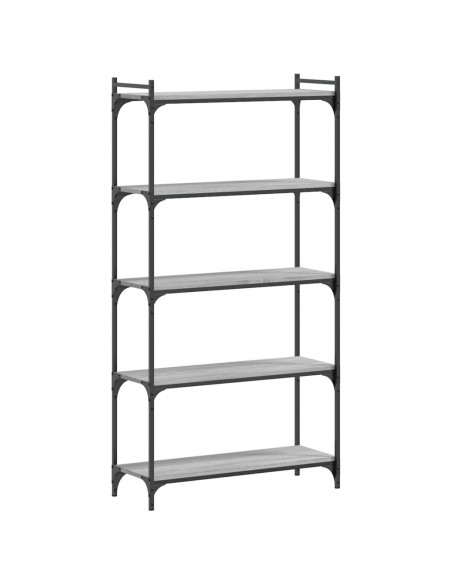 Libreria 5 Ripiani Grigio Sonoma 80x30x154cm Legno Multistrato