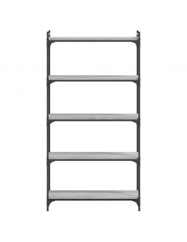 Libreria 5 Ripiani Grigio Sonoma 80x30x154cm Legno Multistrato