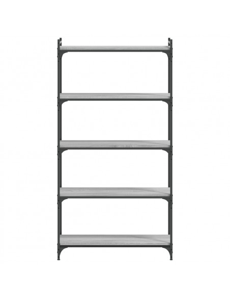 Libreria 5 Ripiani Grigio Sonoma 80x30x154cm Legno Multistrato