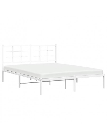 Giroletto con Testiera Metallo Bianco 150x200 cm