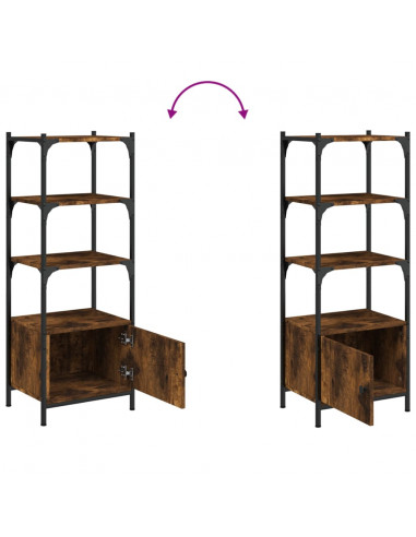 Libreria 3 Ripiani Rovere Fumo 41x30x109,5 cm Legno Multistrato