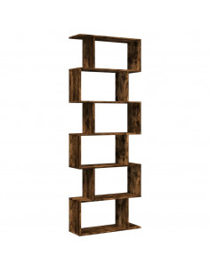 Libreria 6 Ripiani Rovere Fumo 70x24x193 cm in Truciolato 2