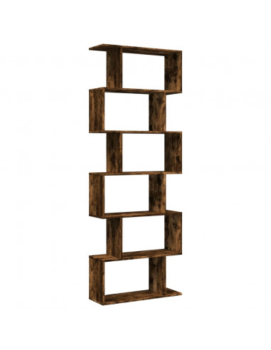 Libreria 6 Ripiani Rovere Fumo 70x24x193 cm in Truciolato