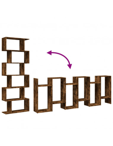 Libreria 6 Ripiani Rovere Fumo 70x24x193 cm in Truciolato