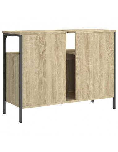 Mobile Lavabo Bagno Rovere Sonoma 80x30x60 cm Legno Multistrato