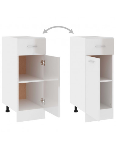Armadio Inferiore Cassetto Bianco Lucido 30x46x81,5 Multistrato