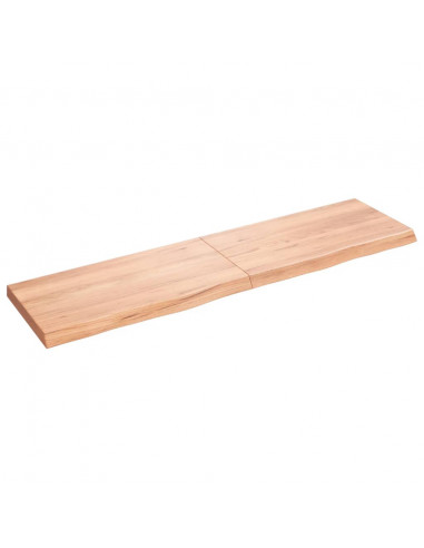 Piano Bagno Marrone 120x30x(2-4) cm Legno Massello Trattato