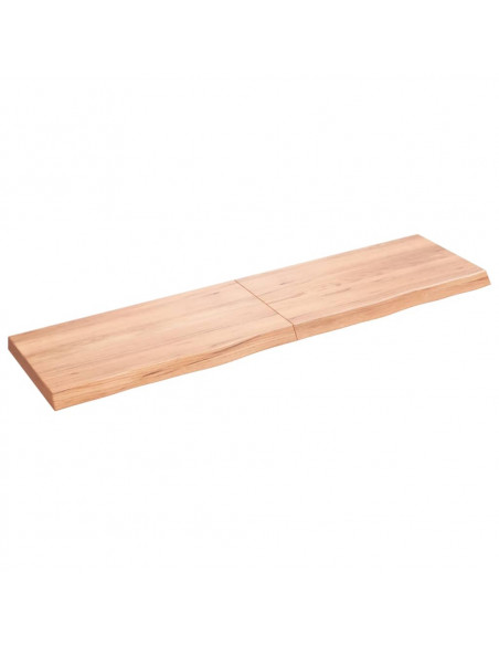Piano Bagno Marrone 120x30x(2-4) cm Legno Massello Trattato