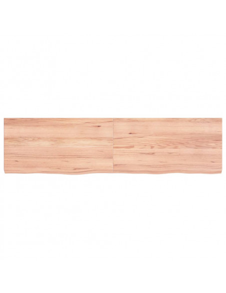 Piano Bagno Marrone 120x30x(2-4) cm Legno Massello Trattato