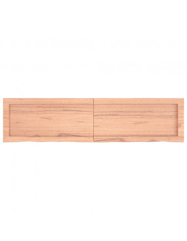 Piano Bagno Marrone 120x30x(2-4) cm Legno Massello Trattato