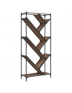 Libreria Rovere Marrone 79x30x180cm Legno Multistrato e Metallo 2