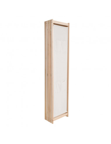Paravento a 5 Pannelli Crema 200x170x4 cm in Tessuto