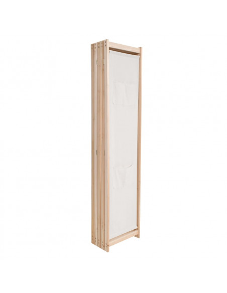 Paravento a 5 Pannelli Crema 200x170x4 cm in Tessuto