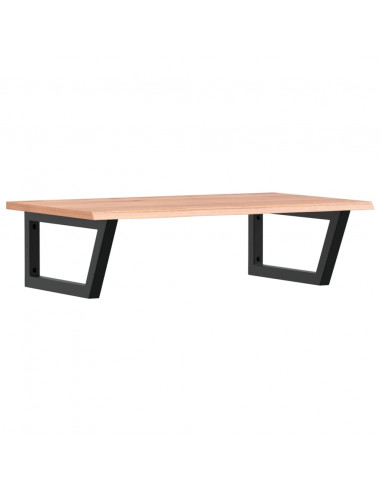 Ripiano a Parete per Lavabo in Acciaio e Massello di Rovere