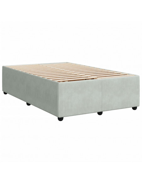 Giroletto a Molle con Materasso Grigio Chiaro 120x200cm Velluto