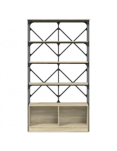 Libreria Rovere Sonoma 100x26x180cm Legno Multistrato e Metallo