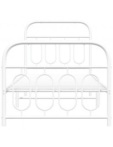 Giroletto con Testiera e Pediera Metallo Bianco 90x200 cm