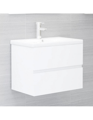 Set Mobili da Bagno Bianco in Legno Multistrato