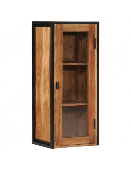 Mobile Bagno a Muro 40x30x90 cm Legno Massello Acacia e Ferro