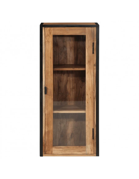 Mobile Bagno a Muro 40x30x90 cm Legno Massello Acacia e Ferro