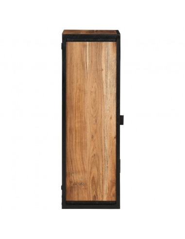 Mobile Bagno a Muro 40x30x90 cm Legno Massello Acacia e Ferro