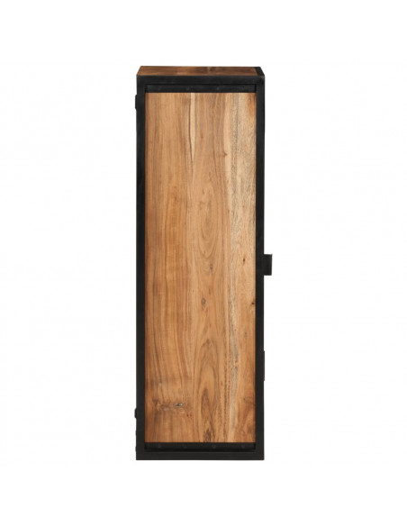 Mobile Bagno a Muro 40x30x90 cm Legno Massello Acacia e Ferro