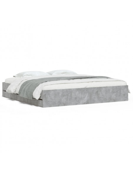 Giroletto Cassetti Grigio Cemento 160x200 cm Legno Multistrato