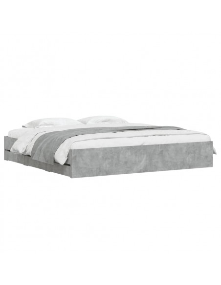 Giroletto Cassetti Grigio Cemento 160x200 cm Legno Multistrato