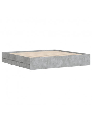 Giroletto Cassetti Grigio Cemento 160x200 cm Legno Multistrato