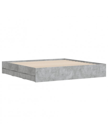 Giroletto Cassetti Grigio Cemento 160x200 cm Legno Multistrato