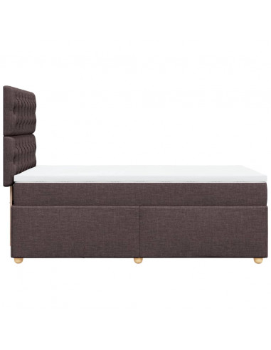 Giroletto a Molle con Materasso Marrone Scuro 80x200 cm Tessuto