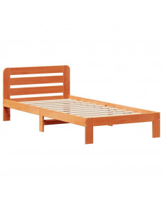 Letto senza Materasso Marrone Cera 90x190 cm in Legno di Pino 2
